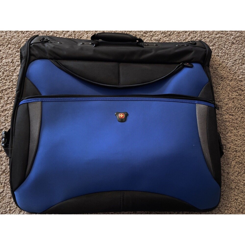 Wenger SwissGear Travel 22” Garment Bag Blue Black Suit Carry On Luggage New